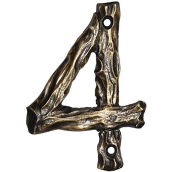 LHN4-N Log House Number 4, Nickel, 1 piece